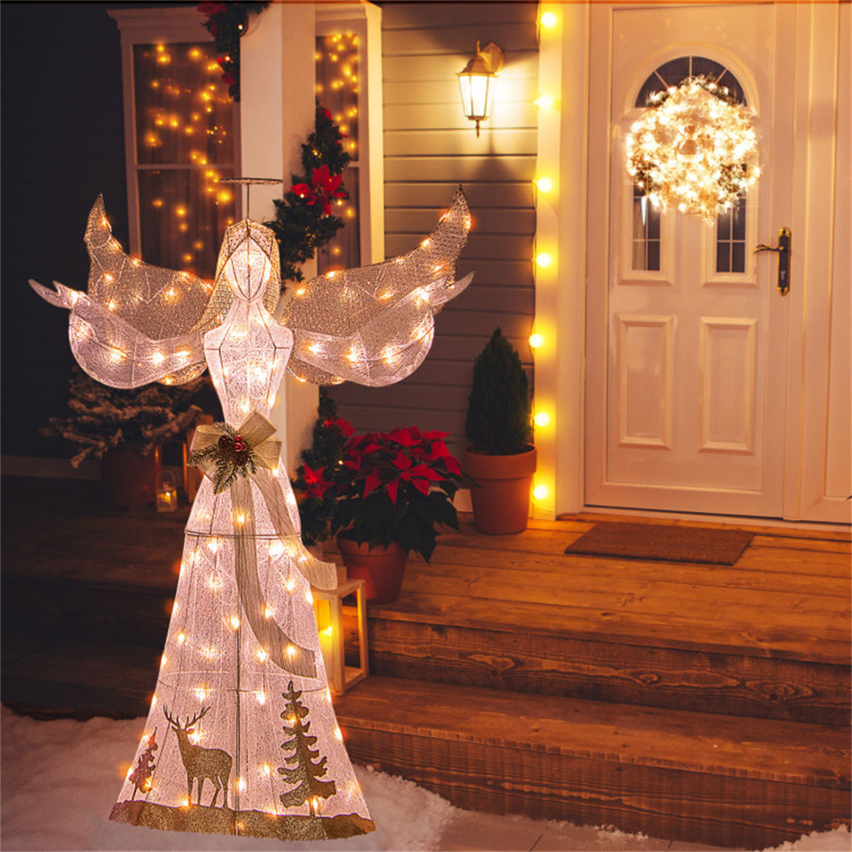 5-foot Christmas angel with 100 warm white lights 0e7rxg-c0