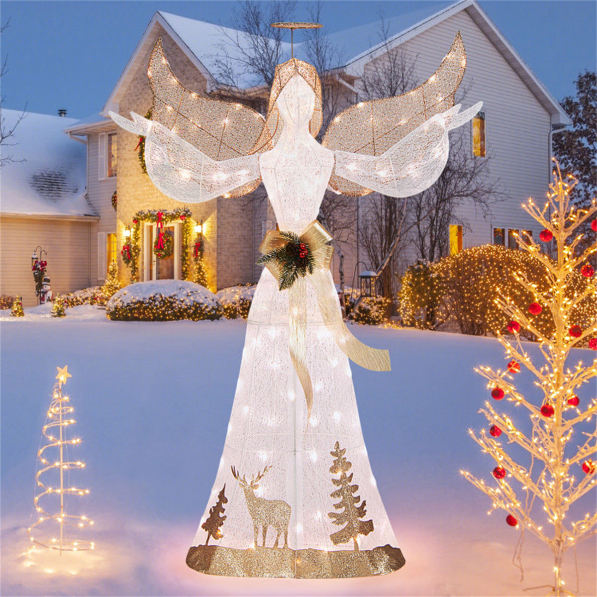 5-foot Christmas angel with 100 warm white lights 0e7rxg-c0