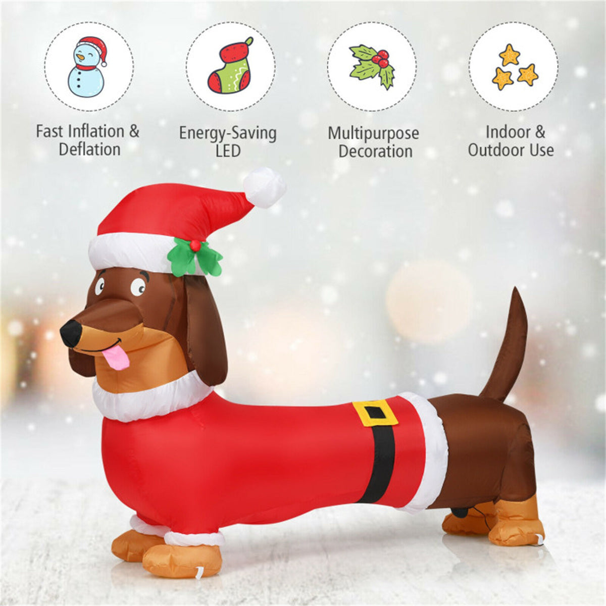 5 Feet Christmas decoration Inflatable Christmas Dog   ﻿ 0e7rxg-c0