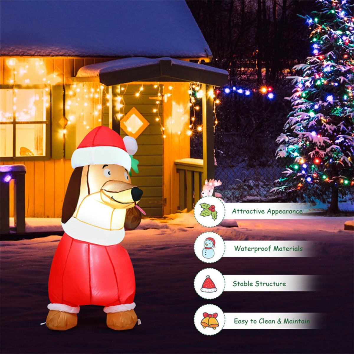 5 Feet Christmas decoration Inflatable Christmas Dog   ﻿ 0e7rxg-c0