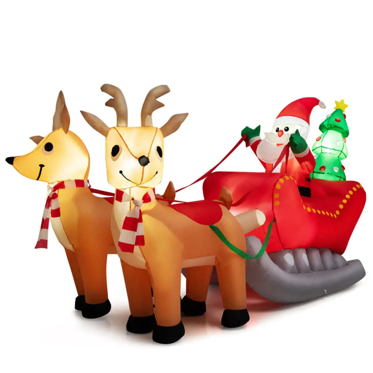 7.2ft Inflatable Santa Sleigh with Reindeer - LED, Durable & Easy Setup for Festive Outdoor Decor 0e7rxg-c0