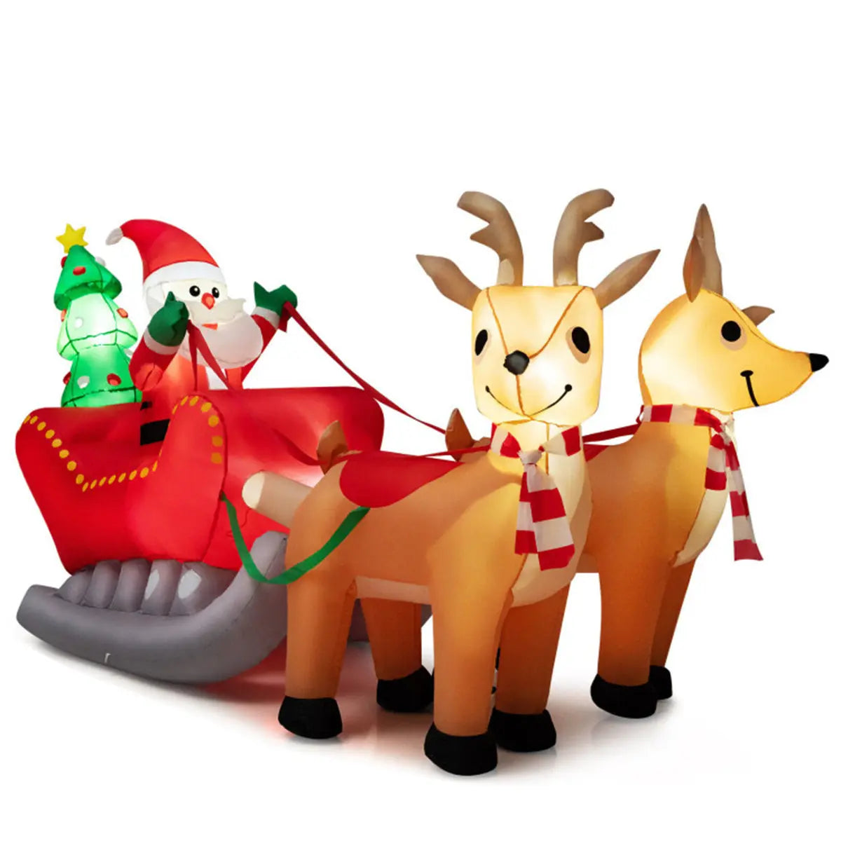 7.2ft Inflatable Santa Sleigh with Reindeer - LED, Durable & Easy Setup for Festive Outdoor Decor 0e7rxg-c0