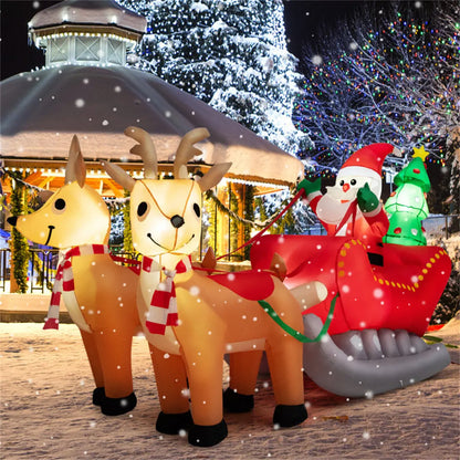 7.2ft Inflatable Santa Sleigh with Reindeer - LED, Durable & Easy Setup for Festive Outdoor Decor 0e7rxg-c0