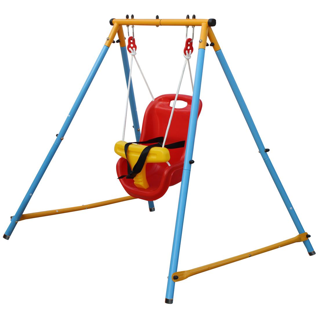 Baby Toddler Indoor/Outdoor Metal Swing Set with Safety Belt for Backyard 0e7rxg-c0