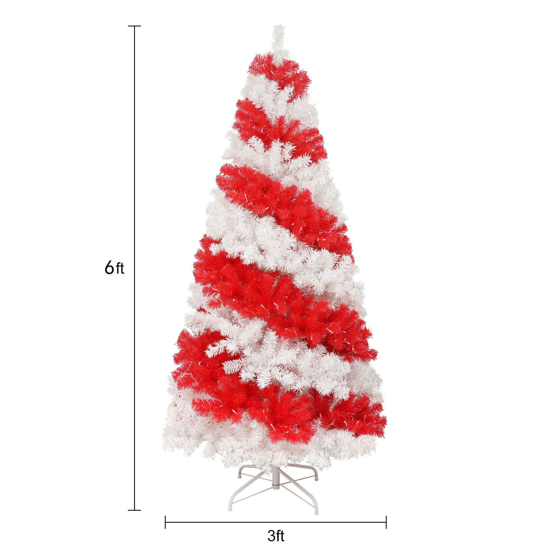 6ft Artificial Christmas Tree with 300 LED Lights and 900 Bendable Branches, Candy Cane Christmas Tree Holiday Decoration, Creative Decorated Trees, Xmas Tree Christmas Decorations 0e7rxg-c0