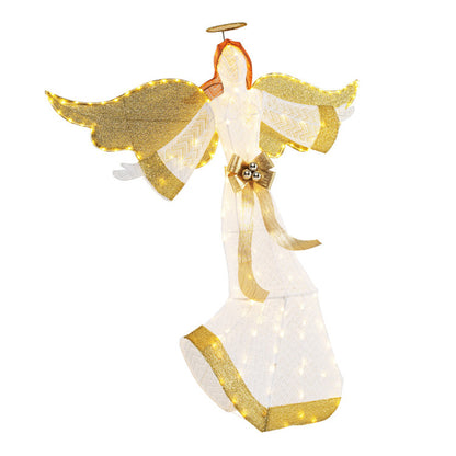 5.2 ft Christmas Pre-Lit Angel with Halo, Christmas Decorations 0e7rxg-c0