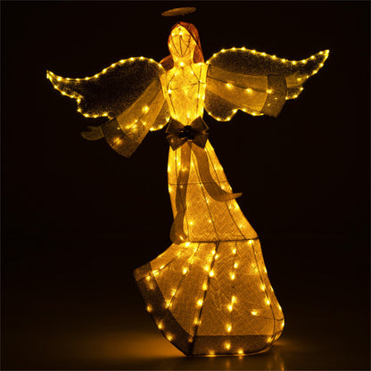 5.2 ft Christmas Pre-Lit Angel with Halo, Christmas Decorations 0e7rxg-c0