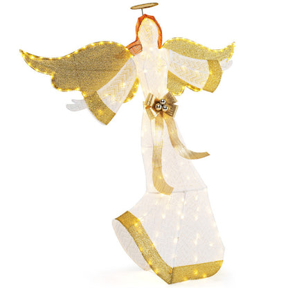 5.2 ft Christmas Pre-Lit Angel with Halo, Christmas Decorations 0e7rxg-c0