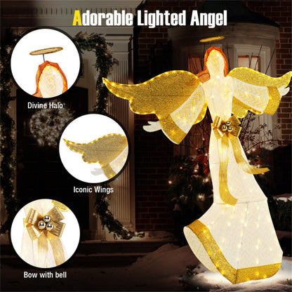 5.2 ft Christmas Pre-Lit Angel with Halo, Christmas Decorations 0e7rxg-c0