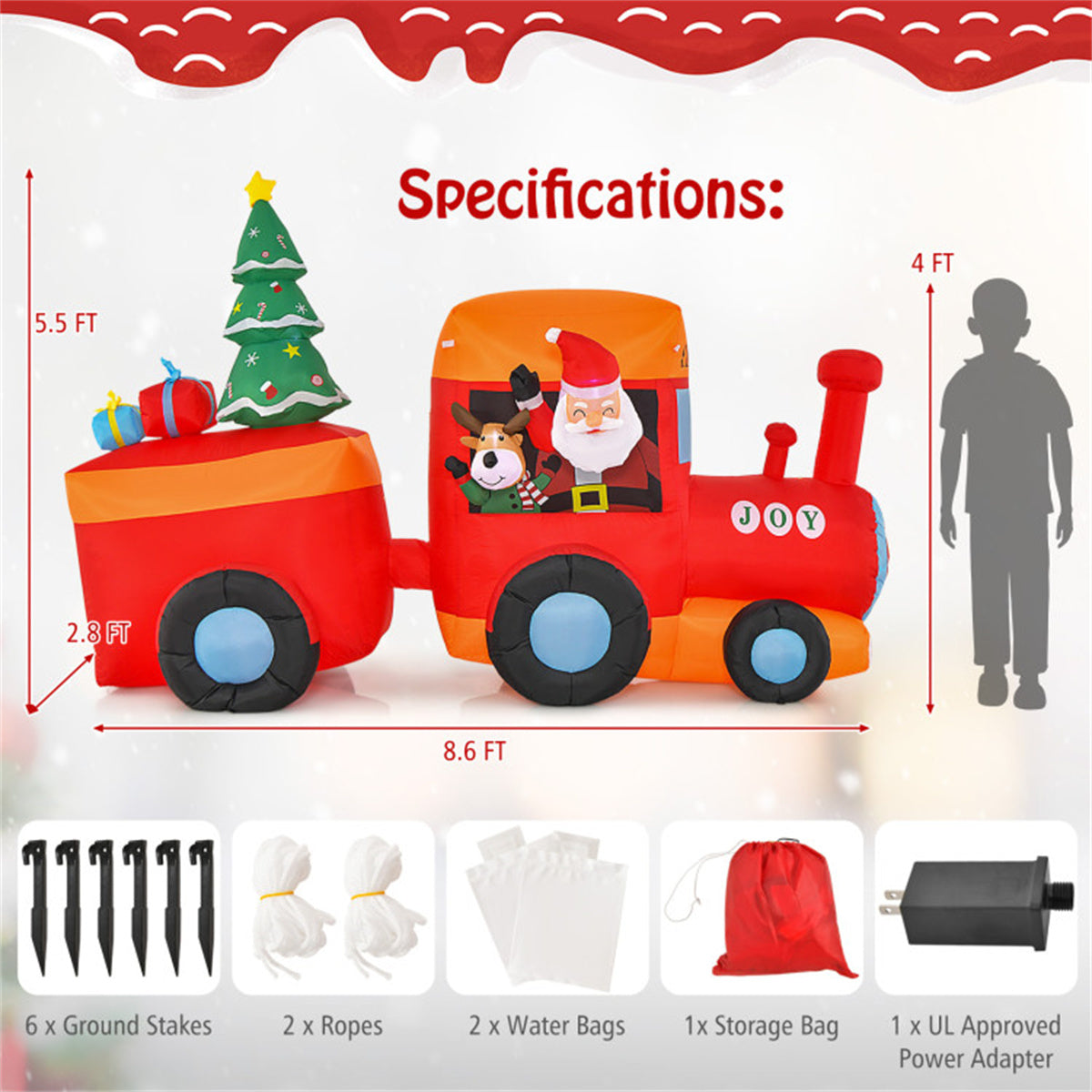 8.6 feet Christmas inflatable train Christmas decorations 0e7rxg-c0