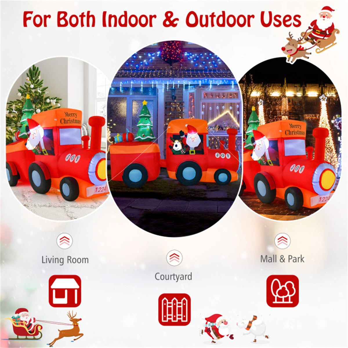 8.6 feet Christmas inflatable train Christmas decorations 0e7rxg-c0