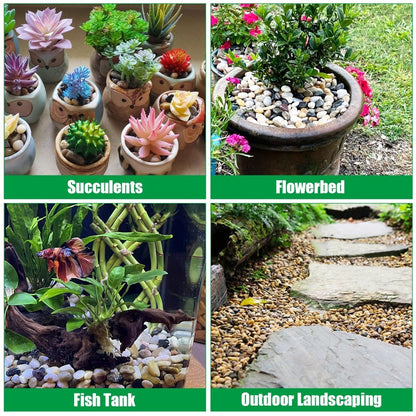 18 lbs Decorative Garden Stone Outdoor Landscaping, Walkways, Yard, 1-3 inch Large Polished River Rocks for Plants Pots, Vases, Crafts 0e7rxg-c0