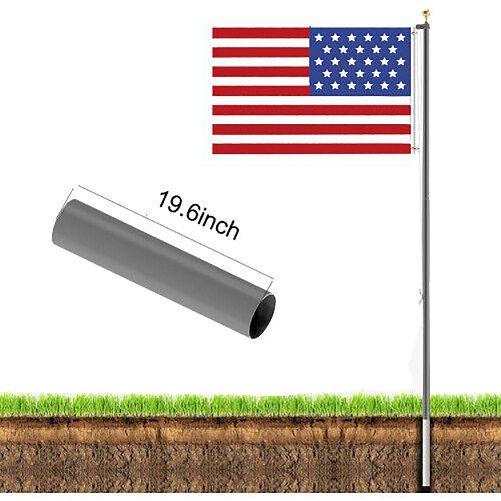 20 FT Sectional Flag Pole Kit Extra Thick Aluminum Flagpole with 1 Flag 2 Rope - Decoration - Quality Life