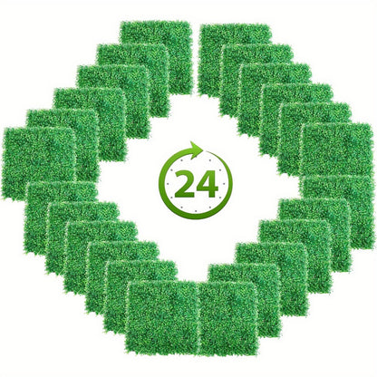 24Pcs Artificial Boxwood Topiary Hedge Plant Grass Backdrop Fence Privacy Screen Grass Wall Decoration For Balcony Garden Fence - Decoration - Quality Life