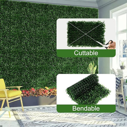 24Pcs Artificial Boxwood Topiary Hedge Plant Grass Backdrop Fence Privacy Screen Grass Wall Decoration For Balcony Garden Fence - Decoration - Quality Life