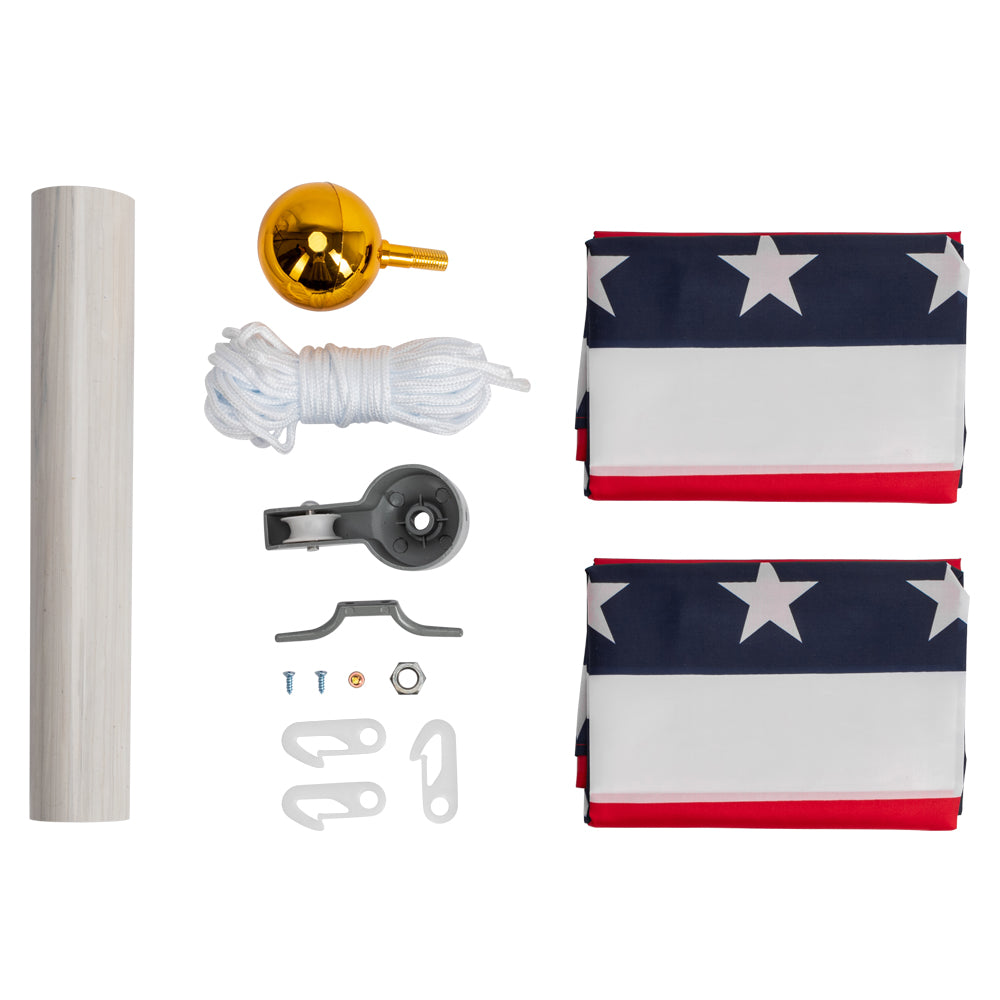 25ft Solemn Outdoor Decoration Sectional Halyard Pole US America Flag Flagpole Kit - Decoration - Quality Life