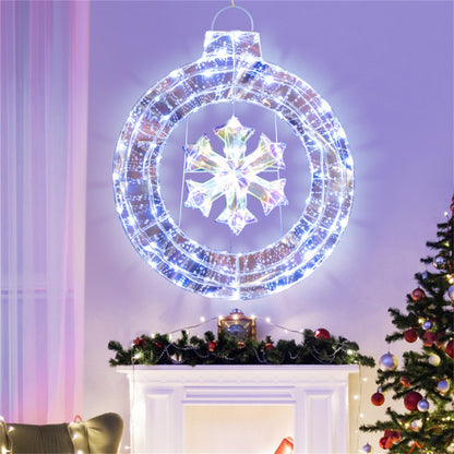 33 Inch Lighted Snowflake Wreath Christmas Decoration - Decoration - Quality Life