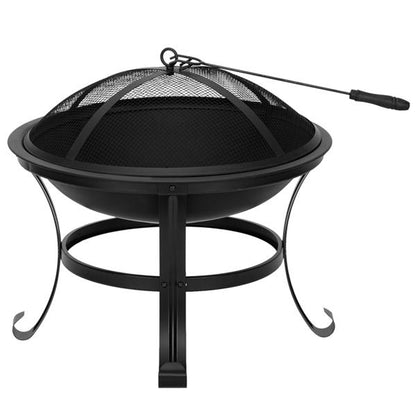 22" Curved Feet Iron Brazier Wood Burning Fire Pit Decoration for Backyard Poolside 0e7rxg-c0