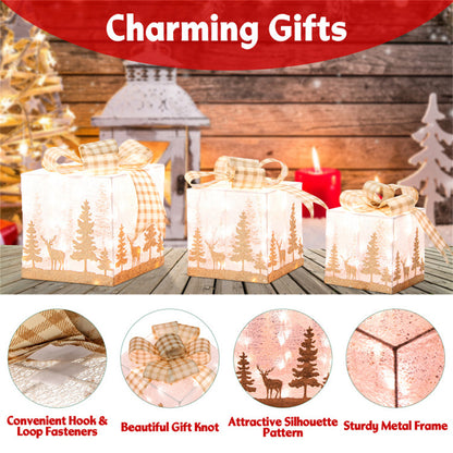 3 PCS Lighted Christmas Gift Box Christmas Decoration - Decoration - Quality Life