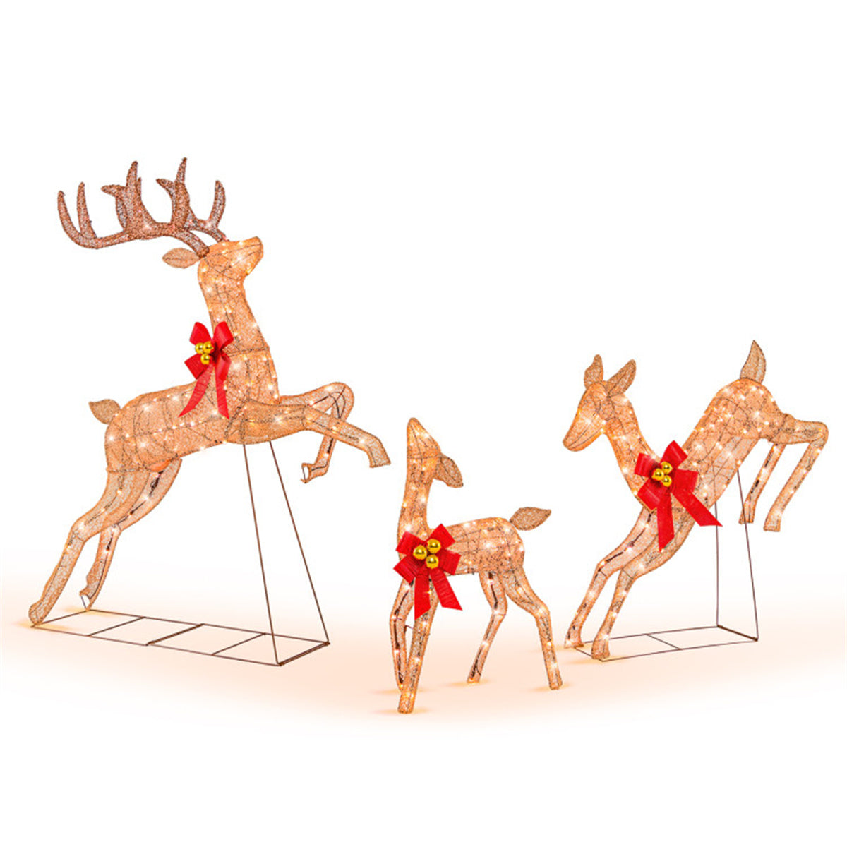 3 Pieces  Lighted Christmas Reindeer Christmas decoration - Decoration - Quality Life