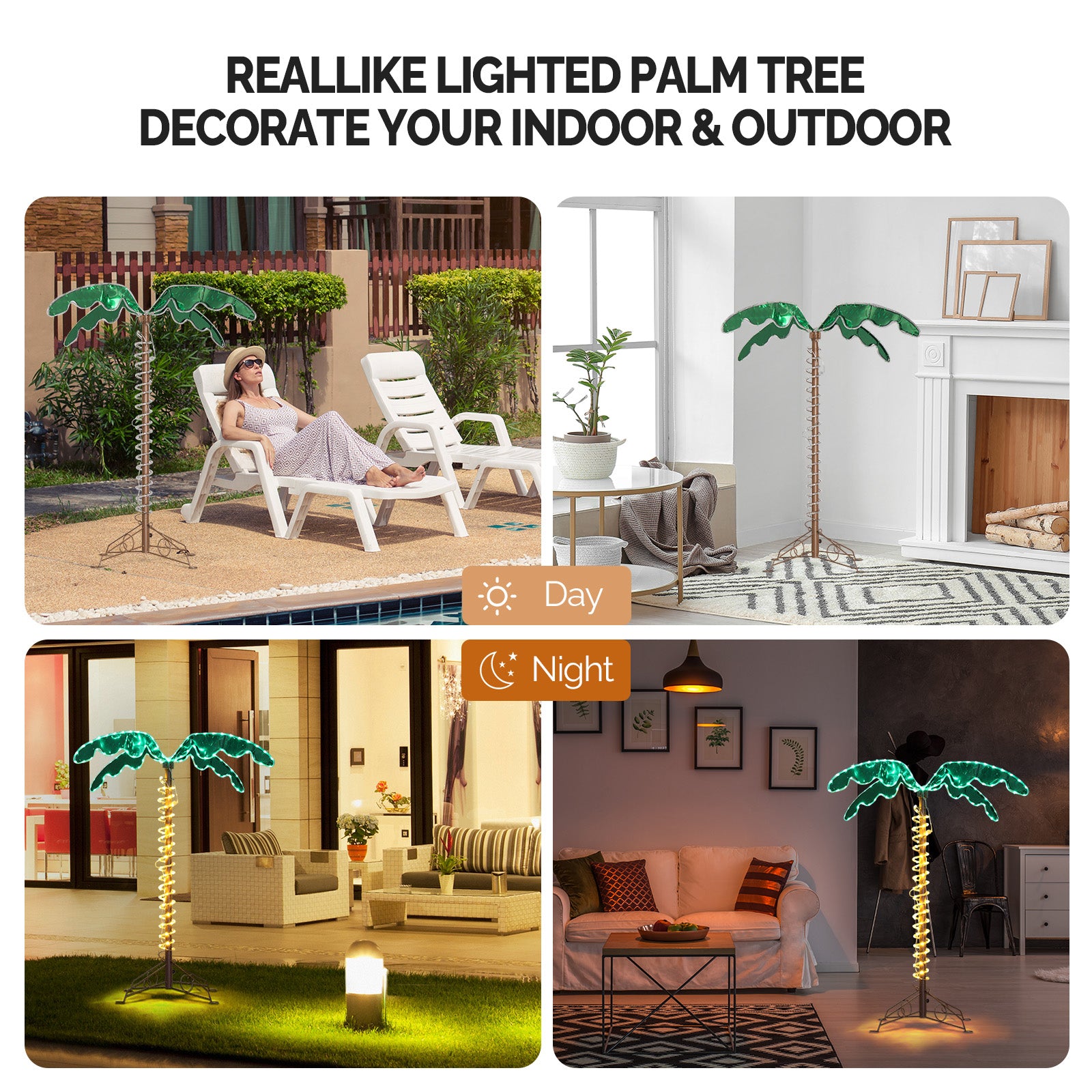 4ft 189 Lights 31V 6W Coconut Tree Lights Garden Tree Lights Decoration - Decoration - Quality Life