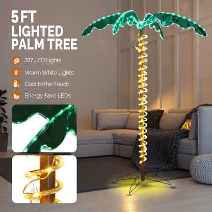 5ft 207 Lights 31V 6W Coconut Tree Lights Garden Tree Lights Decoration - Decoration - Quality Life