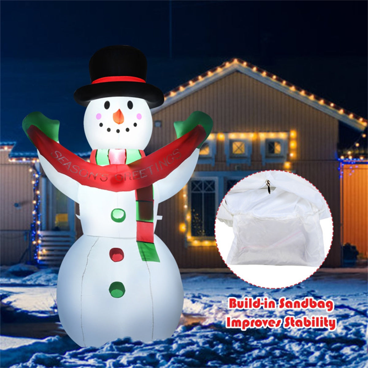 6 Feet Christmas Decoration Inflatable Christmas Snowman - Decoration - Quality Life