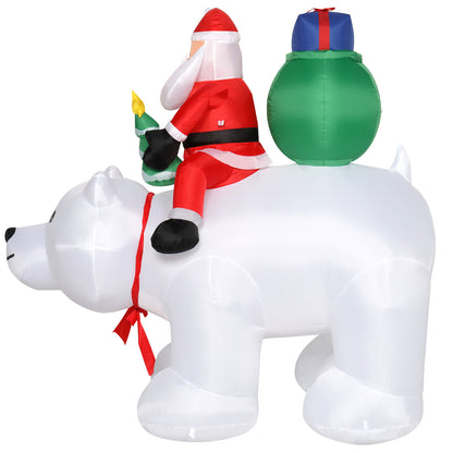 6ft 15W 7pcs LED Lights Santa Claus Rides Polar Bear Garden Santa Claus Decoration - Decoration - Quality Life