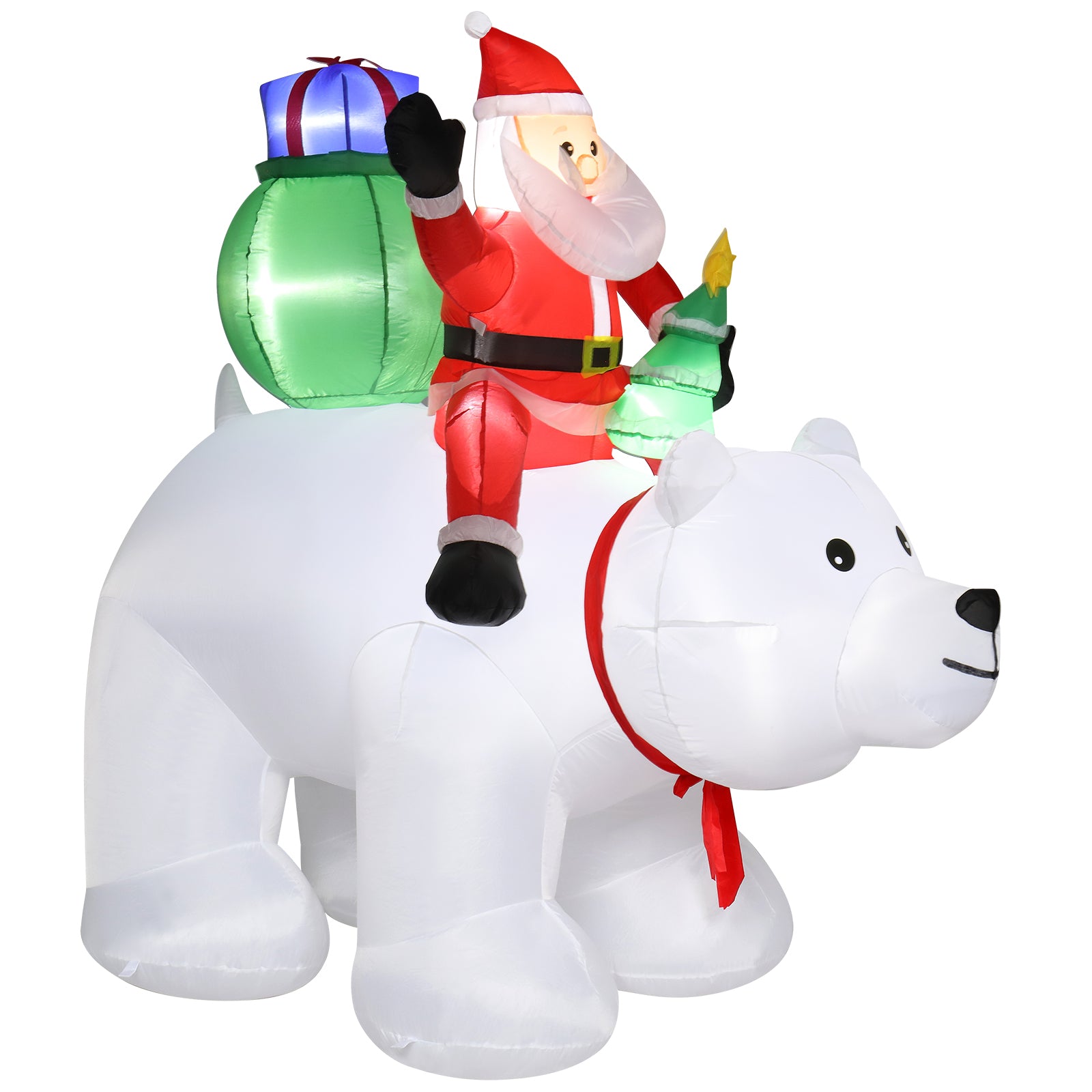 6ft 15W 7pcs LED Lights Santa Claus Rides Polar Bear Garden Santa Claus Decoration - Decoration - Quality Life