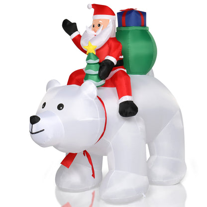 6ft 15W 7pcs LED Lights Santa Claus Rides Polar Bear Garden Santa Claus Decoration - Decoration - Quality Life