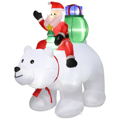 6ft 15W 7pcs LED Lights Santa Claus Rides Polar Bear Garden Santa Claus Decoration - Decoration - Quality Life