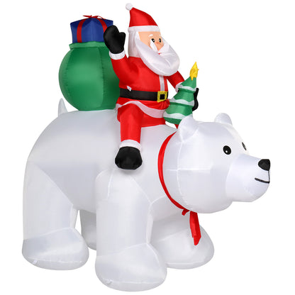 6ft 15W 7pcs LED Lights Santa Claus Rides Polar Bear Garden Santa Claus Decoration - Decoration - Quality Life