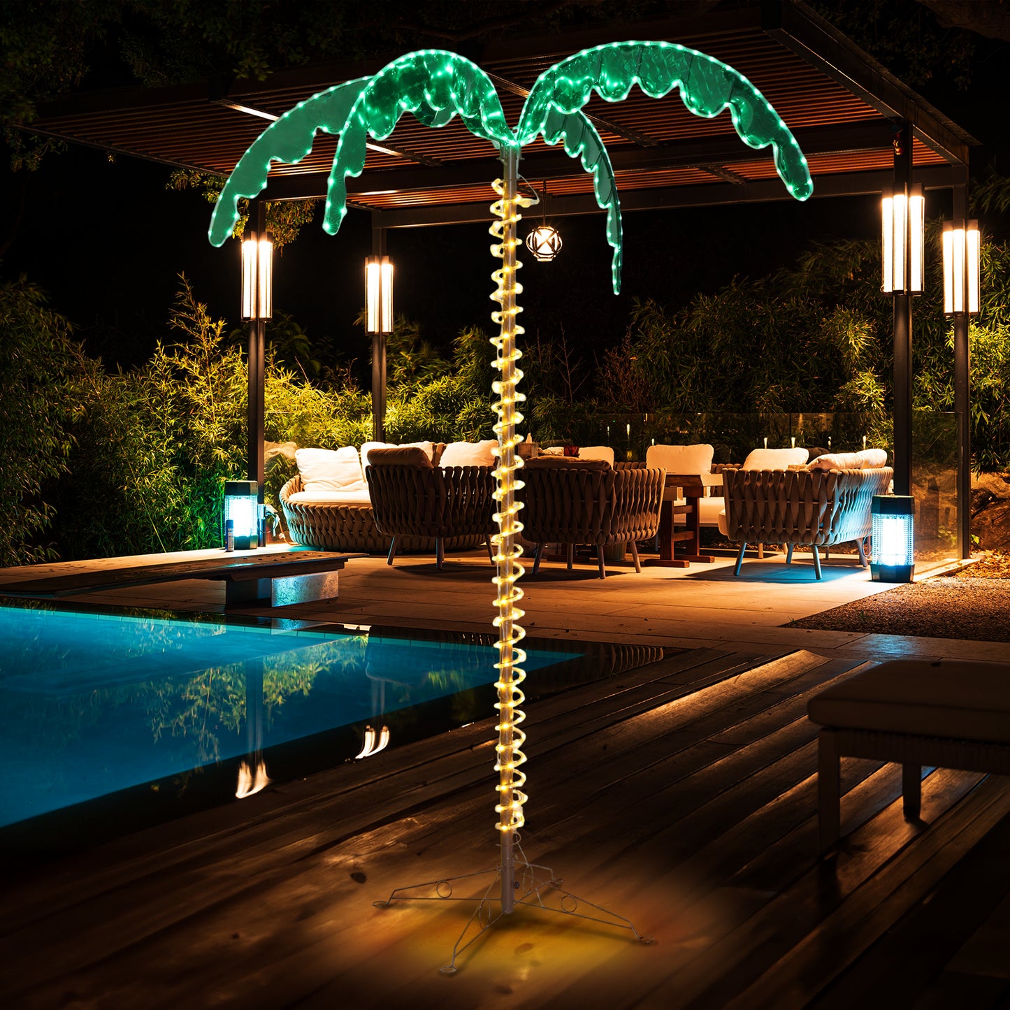 7ft 306 Lights 31V 6W Coconut Tree Lights Garden Tree Lights Decoration - Decoration - Quality Life