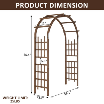 7ft Garden Arch Dark Brown - Decoration - Quality Life