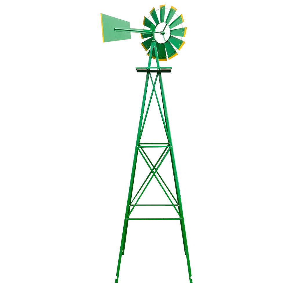 8FT Weather Resistant Yard Garden Windmill Green - Decoration - Quality Life