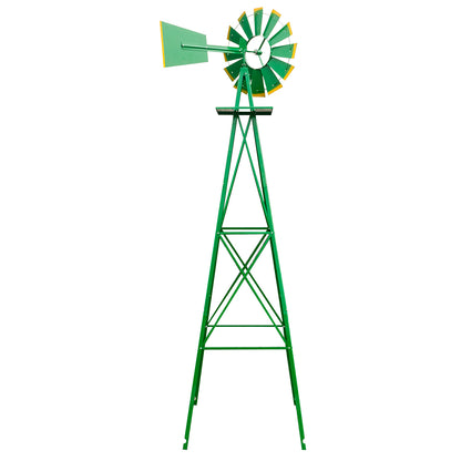 8FT Weather Resistant Yard Garden Windmill Green - Decoration - Quality Life