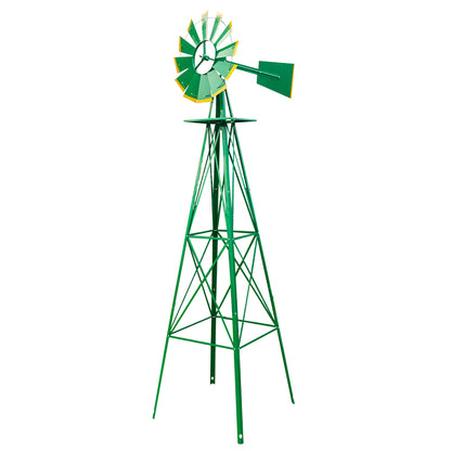 8FT Weather Resistant Yard Garden Windmill Green - Decoration - Quality Life