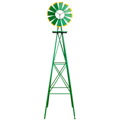 8FT Weather Resistant Yard Garden Windmill Green - Decoration - Quality Life