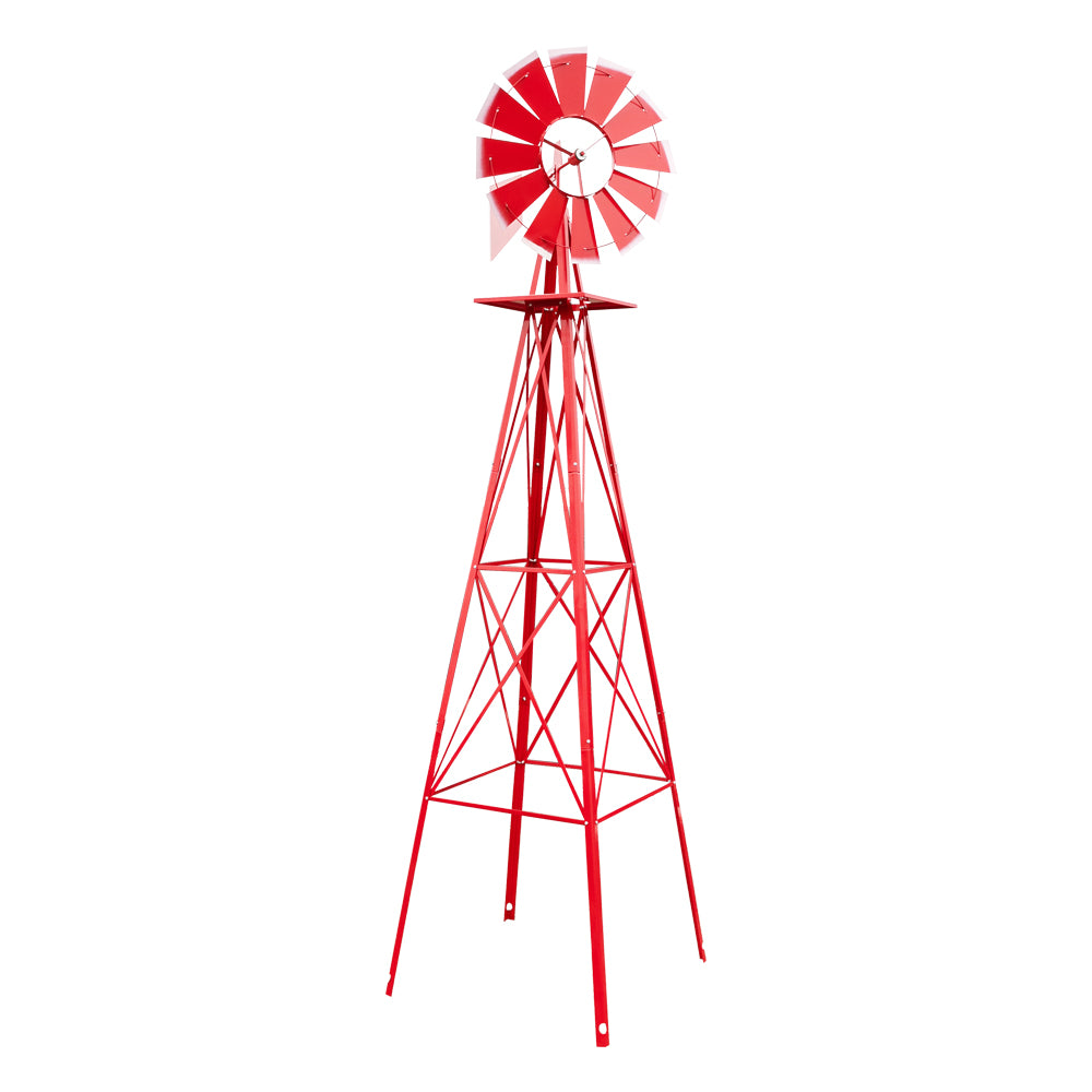 8FT Weather Resistant Yard Garden Windmill Red - Decoration - Quality Life