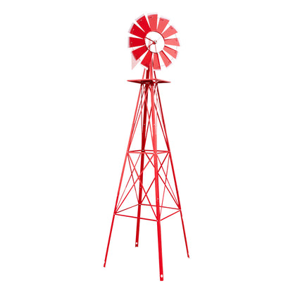 8FT Weather Resistant Yard Garden Windmill Red - Decoration - Quality Life