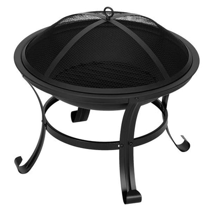 22" Curved Feet Iron Brazier Wood Burning Fire Pit Decoration for Backyard Poolside 0e7rxg-c0