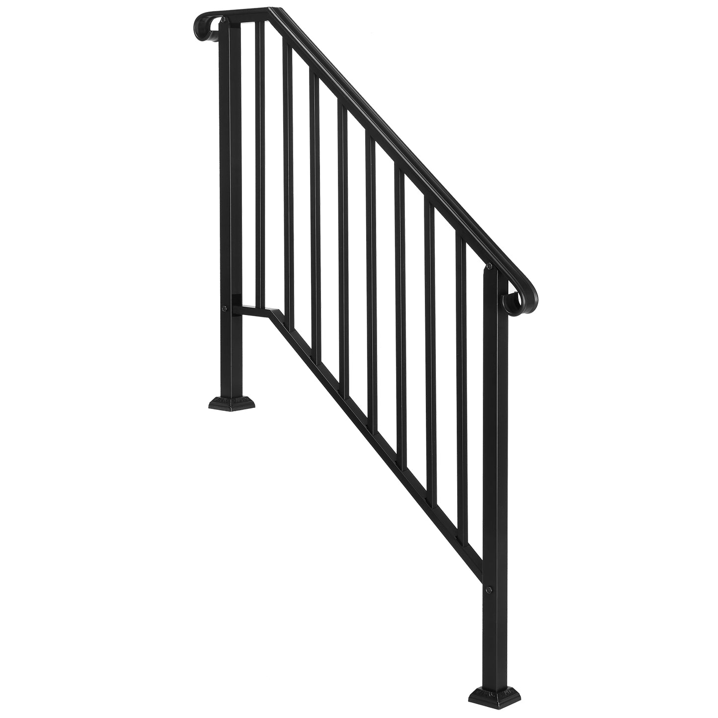 Artisasset Matte Black Outdoor 3 Level Iron Handrail - Decoration - Quality Life