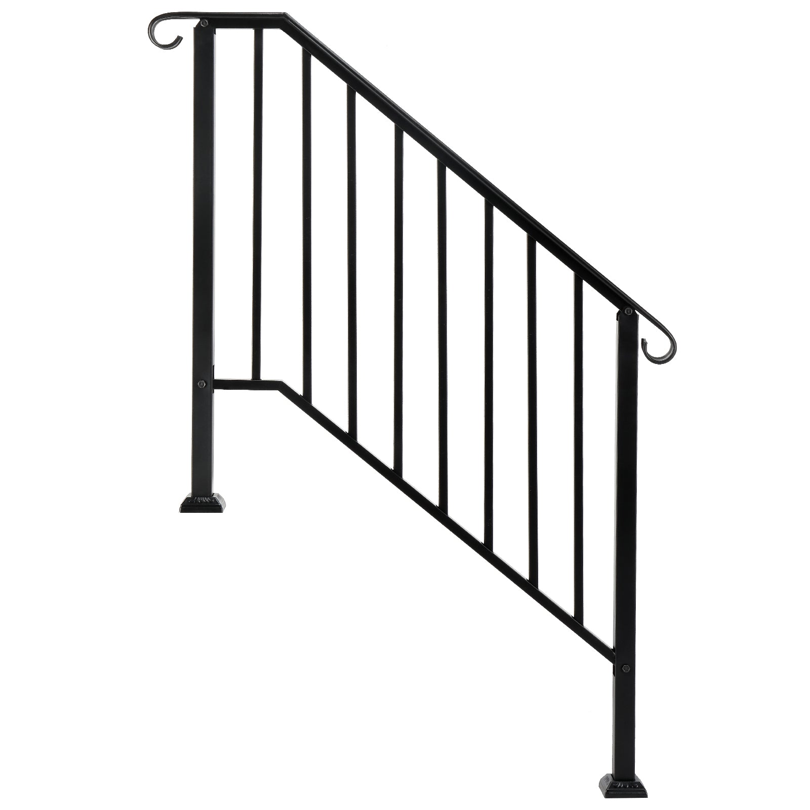 Artisasset Matte Black Outdoor 3 Level Iron Handrail - Decoration - Quality Life