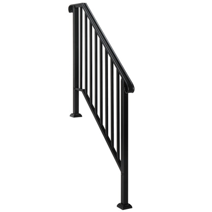 Artisasset Matte Black Outdoor 3 Level Iron Handrail - Decoration - Quality Life