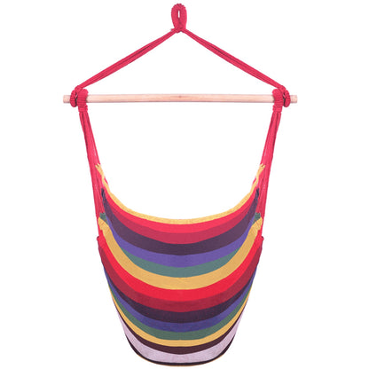 Distinctive Cotton Canvas Hanging Rope Chair with Pillows Rainbow - Decoration - Quality Life