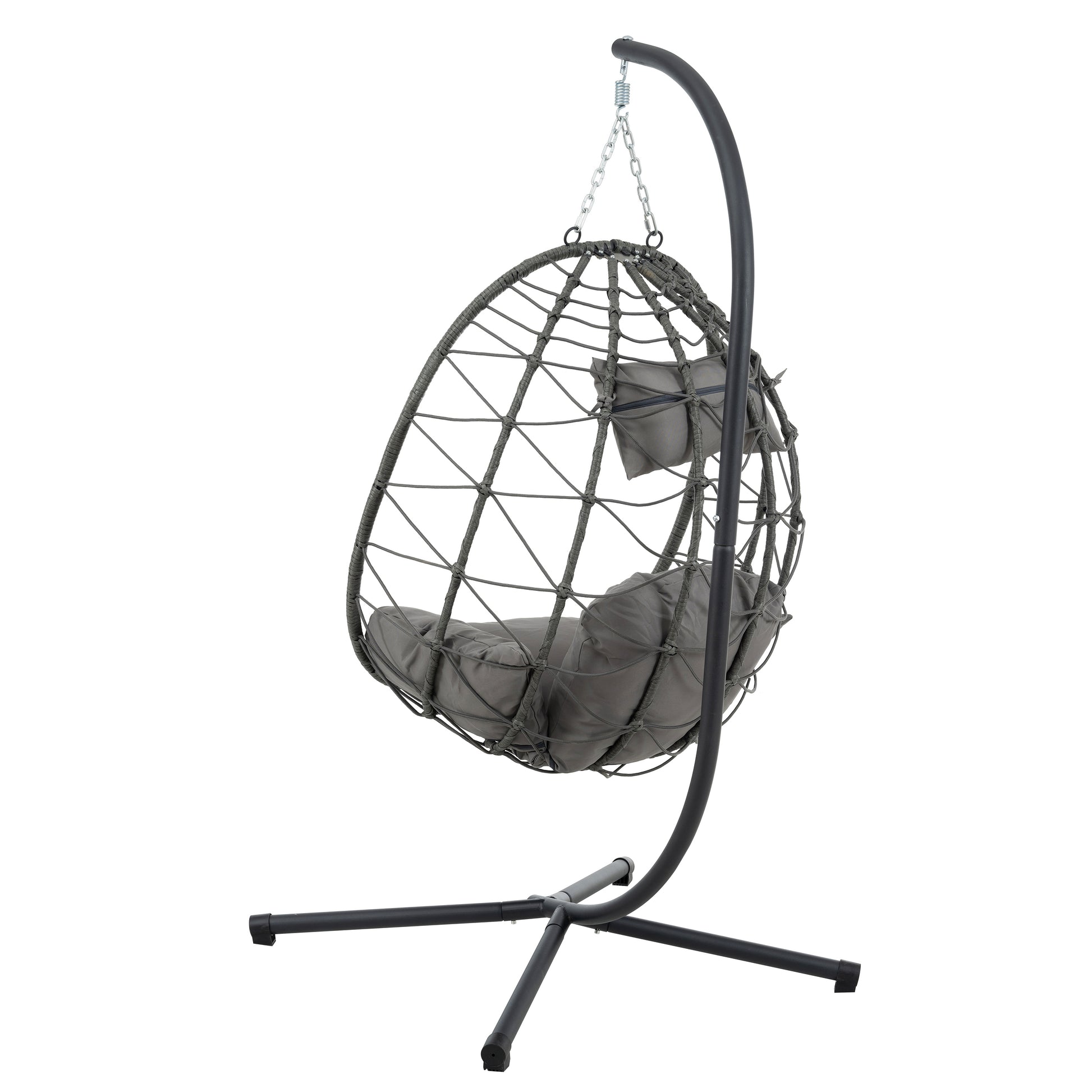 Egg Chair with Stand Indoor Outdoor Swing Chair Patio Wicker Hanging Egg Chair Hanging Basket Chair with Stand for Bedroom Living Room Balcony - Decoration - Quality Life