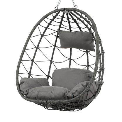 Egg Chair with Stand Indoor Outdoor Swing Chair Patio Wicker Hanging Egg Chair Hanging Basket Chair with Stand for Bedroom Living Room Balcony - Decoration - Quality Life