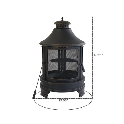 Garden Metal Outdoor heating furnace for backyard 2 in 1 Fire Pit for Outdoor - Decoration - Quality Life