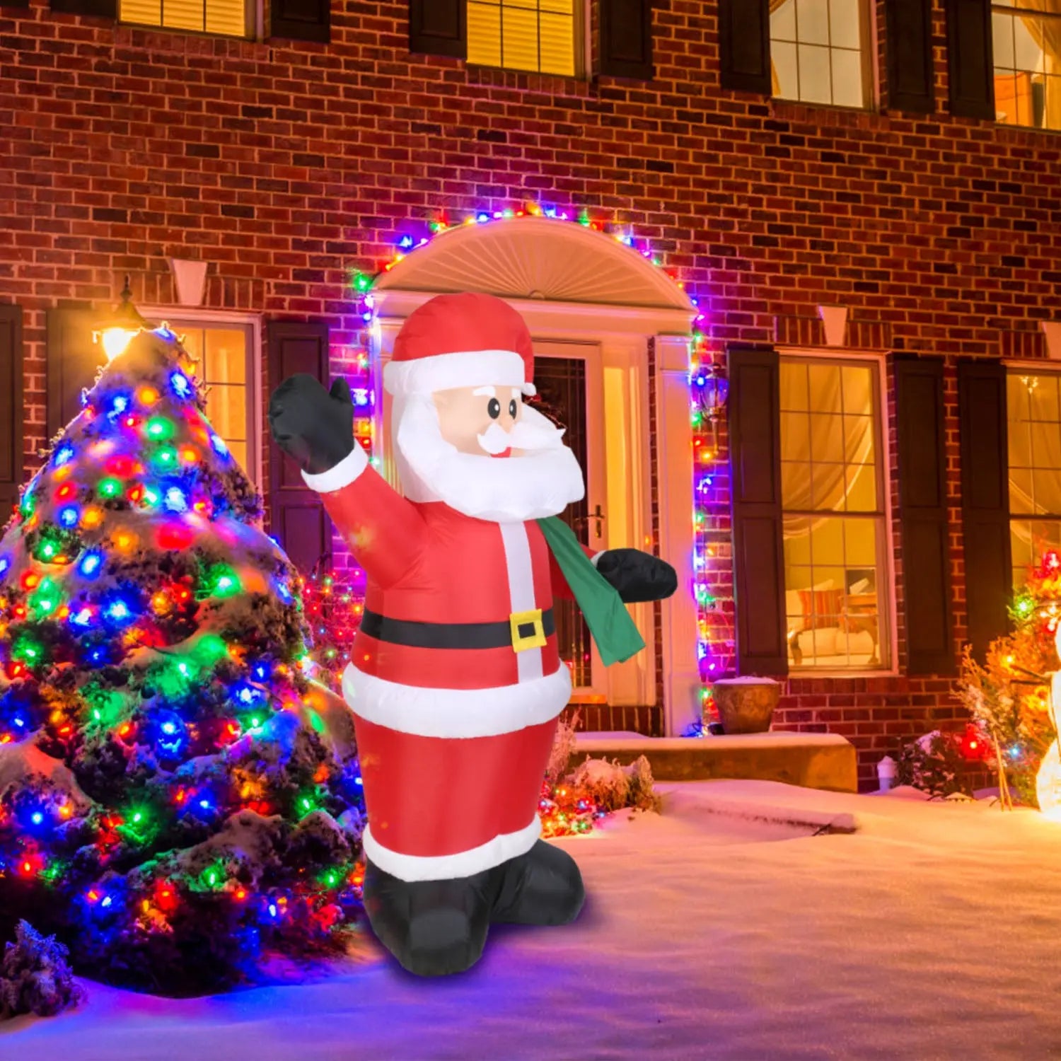 Giant 6.4ft Inflatable Santa Claus with LED Lights - Waterproof Outdoor Christmas Decoration - Decoration - Quality Life