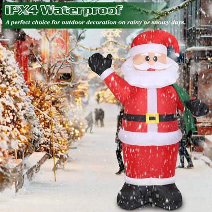 Giant 6.4ft Inflatable Santa Claus with LED Lights - Waterproof Outdoor Christmas Decoration - Decoration - Quality Life